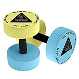Water Gear Resistance Bells - Water Fitness and Pool Exercise - Intense Workout Without Added Stress - Easy on Joints (Yellow/Aqua, 50% Resistance)