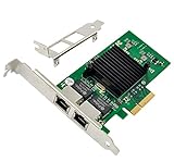 Dual-Port PCIe X4 Gigabit Network Card 1000M PCI Express Ethernet Adapter with Intel 82576 Two Ports LAN NIC Card for Support PXE SR-IOV for Windows/Windows Server/Linux/Freebsd/DOS with Low Profile
