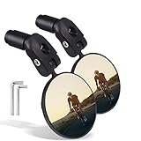 LWPITTY Bike Mirrors 2pcs Bar End Bicycle Mirrors for Handlebars Bicycle Cycling Lightweight Rear View Mirrors, Safe Rearview Mirror with a Bike Mirror for Mountain Road Bike Bicycle