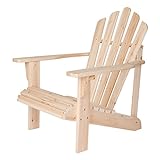 Shine Company 4611N Westport Wood Adirondack Chair | Back & Seat Pre-Assembled – Natural