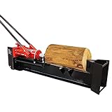 BIG RED ATGS012 Torin Hydraulic Log Splitter: Durable Manual Wood Splitter with Horizontal Full Steel Beam, Labor-saving Machine - Stable and Safe, Capacity 12 Ton, Red