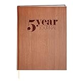 BookFactory 5 Year Journal/Five Year Daily Diary Log Book/LogBook, Soft Wood Finish - 8' x 10' (JOU-368-SCS-AXE94000(5-Year))