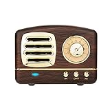Dosmix Wireless Stereo Retro Speakers, Portable Bluetooth Vintage Speakers with Powerful Sound, Answering Calls, Alexa Support, TF Card, AUX for Kitchen Bedrooms Party Outdoor Android iOS Wooden
