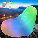 Ccinnoe Indoor/Outdoor Air Sofa with LED Light, LED Inflatable Chair, Big Size Brow Up Illuminated Sofa Without Pump, Lazy Couch with LED Lights for Party, Yard, Indoor Rooms