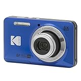 KODAK PIXPRO FZ55-BL 16MP Digital Camera 5X Optical Zoom 28mm Wide Angle 1080P Full HD Video 2.7' LCD Vlogging Camera (Blue)