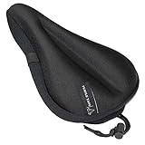 Temple Tape Elite Gel Bike Seat Cushion - Extra Soft Bicycle Saddle Cover for Spin, Exercise Stationary Bikes and Outdoor Biking - Premium Accessories for Comfort While Cycling