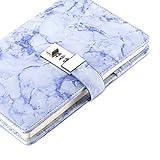 Waterproof Leather Marble Diary with Lock for Girls and Women,Refillable Secret Journal with Lock and Cute Notebooks for Teen Girls,Password Girls Diary with Combination Lock(Purple)