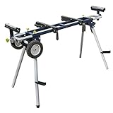 POWERTEC Folding Miter Saw Stand, Collapsible and Portable with 8-Inch Wheels, 110V Power Outlets, 330Lbs Load Capacity and Quick-Release Mounting Brackets (MT4000)