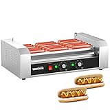WantJoin Hot Dog Grill Machine, Commercial Electric Hot Dog roller, 900W Sausage Machine Hot-dog 7 Roller Grill Cooker Machine (silver)