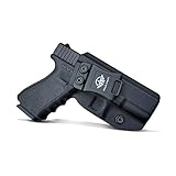POLE.CRAFT Glock 19 Holster IWB Kydex Holster Fit: Glock 19 19X 25 44 45 (Gen 1 2 3 4 5) & Glock 23 32 (Gen 3 4) Pistol- Inside Waistband - for G19 G19x G23 G25 G32 G44 G45 9mm Holster (Black, Right)