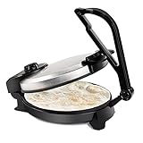 CucinaPro Electric Tortilla Maker - 10' Pitas, Chapati, Roti, Flatbread, Non-Stick Cooking Plates with Ready Light and Cord Wrap