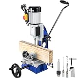VEVOR Woodworking Mortise Machine, 1/2 HP 1700RPM Powermatic Mortiser, With Movable Work Bench Benchtop Mortising Machine, For Making Round Holes Square Holes Or Special Square Holes In Wood