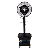 Cool-Off™ 10 Gallon water tank Tropic Breeze Portable Misting Fan with 90 Degree Oscillation (Midnight Black)
