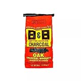 B&B Charcoal Slow Burning Oak Charcoal Briquettes with All Natural Smoky Flavoring for Grills, Barbecues, and Pitmaster Competitions, 17.6 Pounds