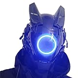 Ormakurda Cosplay Mask for Men Women, Futuristic Punk Techwear, Mask Cosplay Halloween Fit Party Music Festival Accessories (Blue)