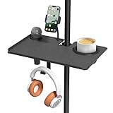 Multi-Functional Metal Phone Holder Microphone Stand Tray - Universal Mic Stand Tray Shelf with Cup Holder, Clamp on Tray Fit Most Music Stand Tray for Studio Concert Karaoke & Parties (11.7' x 7.8')