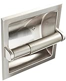 Rocky Mountain Goods Recessed Toilet Paper Holder with Rear Mounting Bracket Install Kit - Easy Installation - Saves Space in Your Bathroom - Premium Finish - Heavy Duty Metal (1, Brushed Nickel)