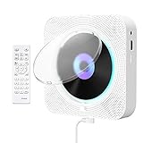 Qoosea Portable CD Player with Bluetooth Wall Mountable CD Music Player Home Audio Boombox with Remote Control FM Radio Built-in HiFi Speakers MP3 Headphone Jack AUX Input Output
