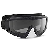 XAegis Airsoft Goggles, Tactical Safety Goggles Anti Fog Military Eyewear with 3 Interchangable Lens for Paintball Riding Shooting Hunting Cycling - Black