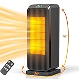Space Heater Electric Low Energy - 1500W Indoor Ceramic Fast Heating Fan Heater with Thermostat ECO Efficient Vertical & Horizontal Oscillating Overheat Protection Heater Silent for Bedroom Home