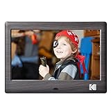 KODAK 7 Inch Wood Digital Picture Frame with Remote Control, 1024x600 IPS Screen HD Display Digital Photo Frame, USB or SD Card Required, Auto-Rotate, Supports Photo/Video/Music/Calendar/Slideshow