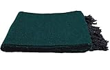Open Road Goods Handmade Green Yoga Blanket - Thick Mexican Blanket or Throw - Made for Yoga!