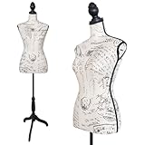 Sewing Mannequin Torso Dress Form, Female Manikin Body with Tripod Base Stand, Adjustable Clothing Foam Form 58-67 inch Height, for Dressmakers Dress Jewelry Display