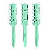 Soft 'N Style 3 Pack Haircut Razor Comb- Double Sided Razor, Hair Styling Razor Scissors Comb, Split Ends Hair Trimmer Styler for Thin and Thick Hair Cutting and Styling  (Green)