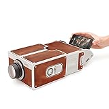 Luckies of London | Portable Smart Phone Projector | Projector Screen for Cell Phone | Bedroom Accessories & Wireless Tech Gadgets | Mobile Phone Accessories / Movie Night Supplies | Brown