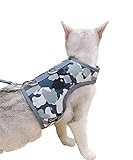 Tactical Cat Harness and Leash for Walking Escape Proof, City Camo, Large, Adjustable Cat Walking Jackets, Padded Stylish Cat Vest for Winter