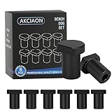 AKCIAON Bench Dogs, 8 Pack Aluminum Alloy Bench Dogs Woodworking Clamp MFT Table Stop For 3/4 Inch Dog Hole Black