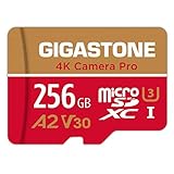 [5-Yrs Free Data Recovery] Gigastone 256GB Micro SD Card, 4K Camera Pro, A2 V30 for Smartphone, Gopro, Action Cams, 4K UHD Video, Nintendo-Switch Compatible, Up to 100MB/s, UHS-I U3 C10 with Adapter