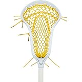 StringKing Women’s Complete 2 Pro Midfield Lacrosse Stick with Composite Pro Shaft and Women's Type 4 Mesh (White/Yellow)