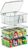 Utopia Home 3 Pack Tea Bag Organizer - Stackable Tea Bag Storage Organizer with Lid - Tea bag holder For Kitchen Organizers and Storage, Multi-Functional Kitchen Organizer, Home organizer (Clear)