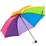 YAMHOHO Three Flat Edge Rainbow Bumper Cloth Sun Umbrella Sunshade Ladies Gift Umbrella Windproof Travel Foldable Small Compact (iridescent)