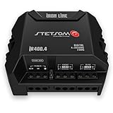 Stetsom IR 400.4 2 Ohms Compact Digital 4 Channels Amplifier, IRON LINE, 400 Watts RMS 400x4, 2Ω Stable, Multichannel Digital Car Audio Amp TS, Full-Range Sound Quality, Crossover