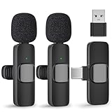 KMAG USB C Wireless Lavalier Microphones for iPhone 15 Android Phone Laptop Computer Small Wireless Microphone for Video Recording Vlogging TikTok YouTube with an Extra USB Adapter