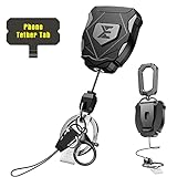 ELV Heavy Duty Retractable Keychain with Interval Locking, Belt Clip and Carabiner, ID Badge Key Reel, Retractable Badge Holder with 31” Dyneema Cord, Key Ring, Lobster Claw Clasp and Phone Tethers
