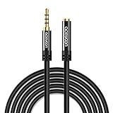 aceyoon 3.5mm Audio Extension Cable, 16FT/5M Male to Female Headphone Extension Cable, TRRS 4-Pole Stereo Audio Cable, Hi-Fi Sound Aux Cord with Mic, Compatible for Smartphone Tablets Media Player