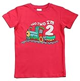 2nd Birthday Shirt boy Chugga Chugga Two Two Train im Two Years Old Second Birthday Tshirt (US, Age, 2 Years, Red)