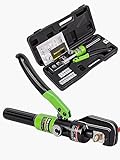 AMZCNC 10 Tons Hydraulic Wire Battery Cable Lug Terminal Crimper Crimping Tool With 9 Pairs of Dies