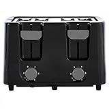 Continental Electric CE-TT029 Toaster, 4 Slice, Black