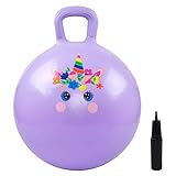 EVERICH TOY Hopper Ball, Bouncing Ball for Kids, 20 Inches Jumping Ball Hoppity Hop Ball Toys, Sit and Bouncy Ball with Handle for Boys and Girls Gifts.