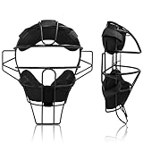 Baseball Catcher Mask Umpire Mask,Full-Face Protection Mask for Baseball,Lightweight Secure Fit Provides Maximum Protection and Comfort – Does Not Obstruct View (Black)