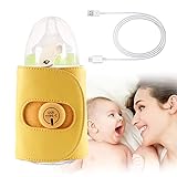 Baby Bottle Warmer Portable USB Car Bottle Warmer for Breastmilk Baby Brew Bottle Warmer for Night Feeding, Outside and in Car Milk Heating Keeper Maintain Ideal Temperature for Milk Baby Milk Warmer