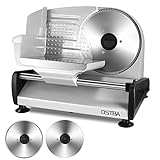 Meat Slicer 200W Electric Deli Food Slicer with 2 Removable 7.5' Stainless Steel Blade, Adjustable Thickness for Home Use, Child Lock Protection, Easy to Clean, Cuts Meat, Bread and Cheese