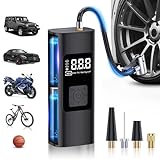 Tire Inflator Portable Air Compressor- New Upgrade 21000mAh Portable Air Pump-150PSI Cordless Smart Tire Pump -Accurate Pressure LCD Display, 3X Fast Inflation for Cars,Bikes,Motorcycle,Tires,Balls