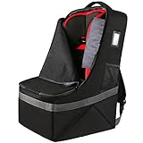 YOREPEK Padded Car Seat Travel Bag Backpack for Airplane, Durable Car Seat Bags for Air Travel, Carseat Cover for Airplane Travel with Shoulder Strap, Car Seats Carrier for Airport, Black