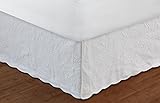 Greenland Home Paisley Quilted Bed Skirt, Queen, White