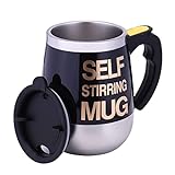 IAMPDD Self Stirring Mug Auto Self Mixing Stainless Steel Cup for Coffee/Tea/Hot Chocolate/Milk Mug for Office/Kitchen/Travel/Home -450ml/15oz The best gift（black）